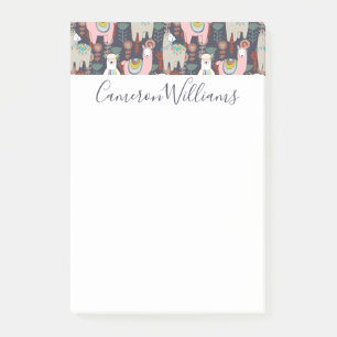 Post-it® Ajoutez votre motif   coloré nommé de lamas