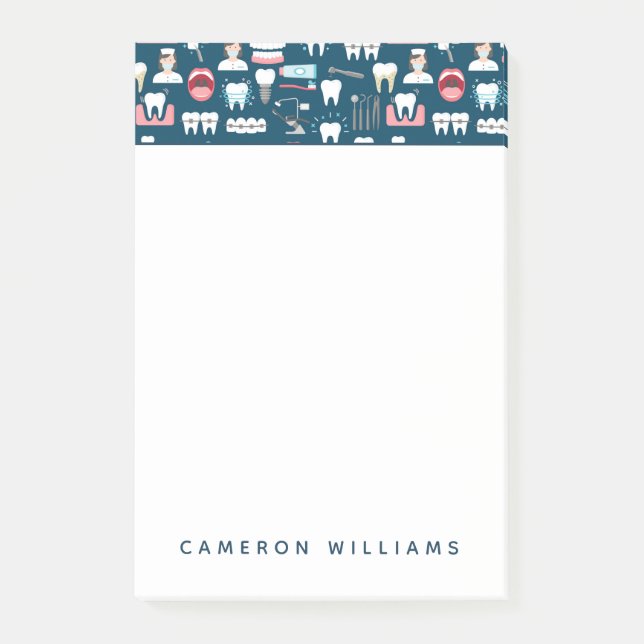 Post-it® Ajoutez votre motif | dentaire nommé de bureau de (Devant)