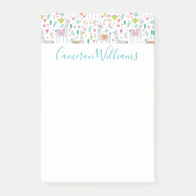 Post-it® Ajoutez votre motif en pastel | mignon nommé de (Devant)