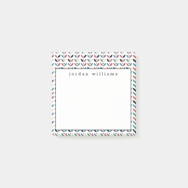 Post-it® Ajoutez votre motif géométrique floral d'art (Devant)