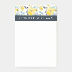 Post-it® Ajoutez votre motif jaune et bleu nommé de