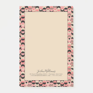Post-it® Ajoutez votre motif rose moderne de la moitié du
