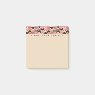 Post-it® Ajoutez votre motif rose moderne de la moitié du