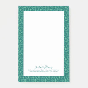 Post-it® Ajoutez votre motif   vert nommé de microbes