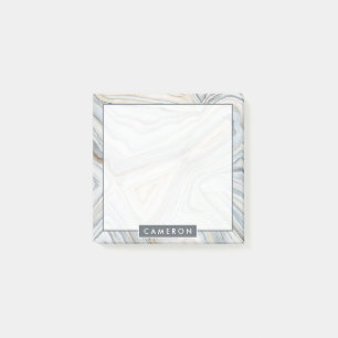 Post-it® Ajoutez votre nom   Design abstrait en marbre gris