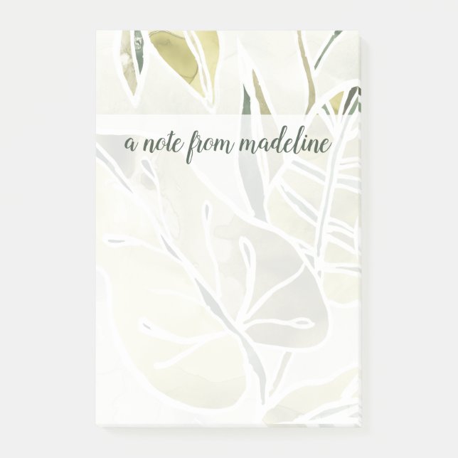 Post-it® Ajoutez votre nom | Feuilles Batik (Devant)