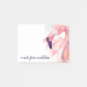 Post-it® Ajoutez votre nom   Flamant rose Pastel