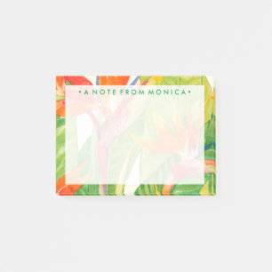 Post-it® Ajoutez votre nom   Fleurs tropicales   Oiseau du 