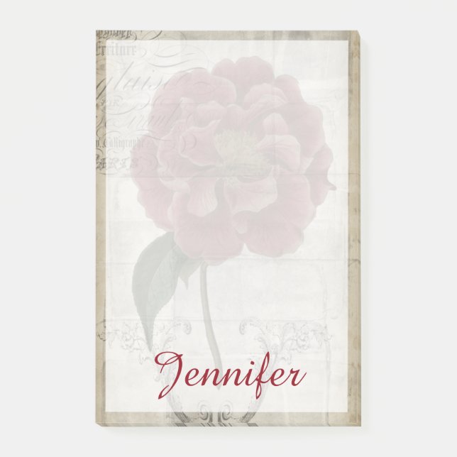 Post-it® Ajoutez votre nom | Floral français III (Devant)