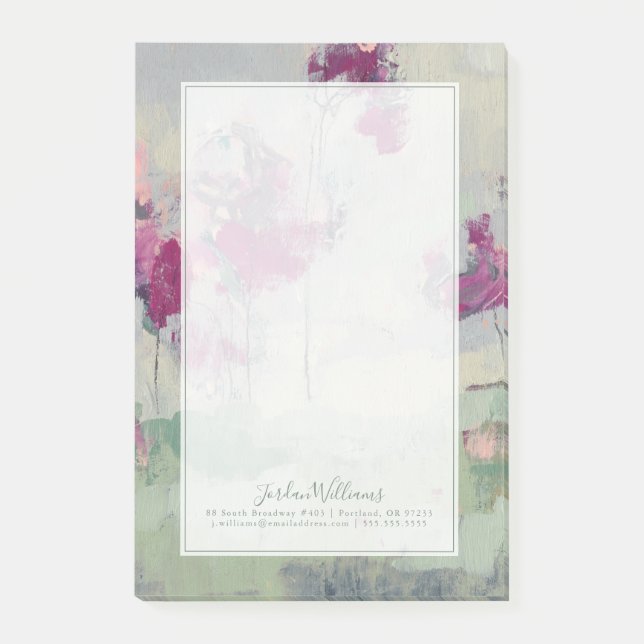 Post-it® Ajoutez votre nom | Fuchsia Treeline (Devant)
