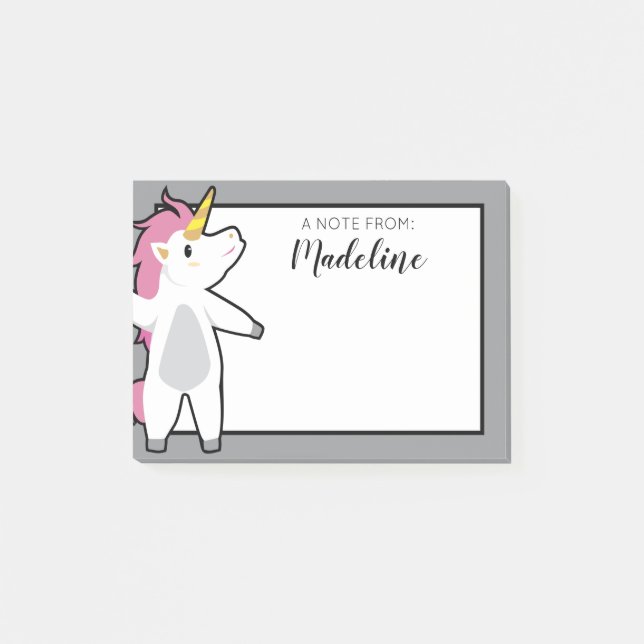 Post-it® Ajoutez votre nom | Fun Aerobic Unicorn (Devant)