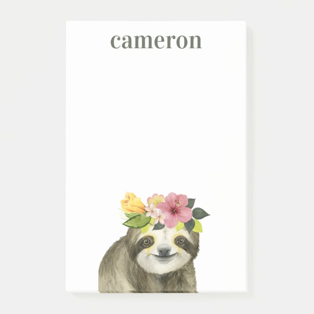 Post-it® Ajoutez votre nom | Halo tropical | Sweet Sloth (Devant)