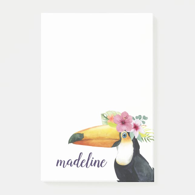 Post-it® Ajoutez votre nom | Halo tropical - Toucan (Devant)