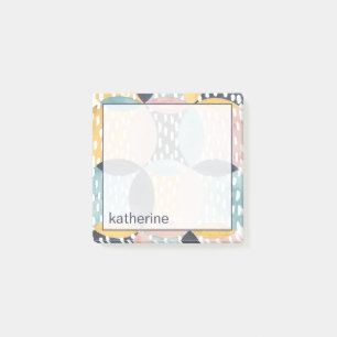 Post-it® Ajoutez votre nom   Motif circulaire Abstrait