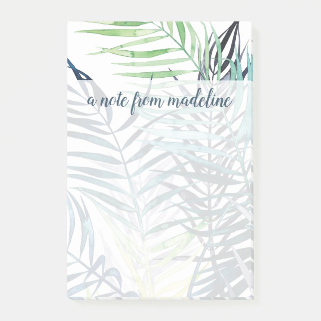 Post-it® Ajoutez votre nom | Palmiers Twilight - Feuilles t (Devant)