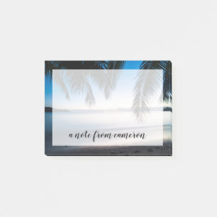 Post-it® Ajoutez votre nom Paysage marin tropical au couc