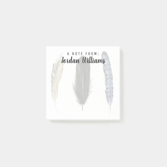 Post-it® Ajoutez votre nom | Plumes douces I (Devant)