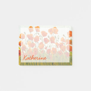 Post-it® Ajoutez votre nom   Rangées de pavots I