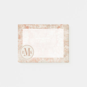 Post-it® Ajoutez votre trame de grenat des initiales  
