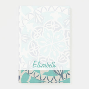 Post-it® Ajoutez votre tuile   bleue nommée I de batik