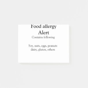 Post-it® Alerte d'allergie alimentaire ajouter le nom texte