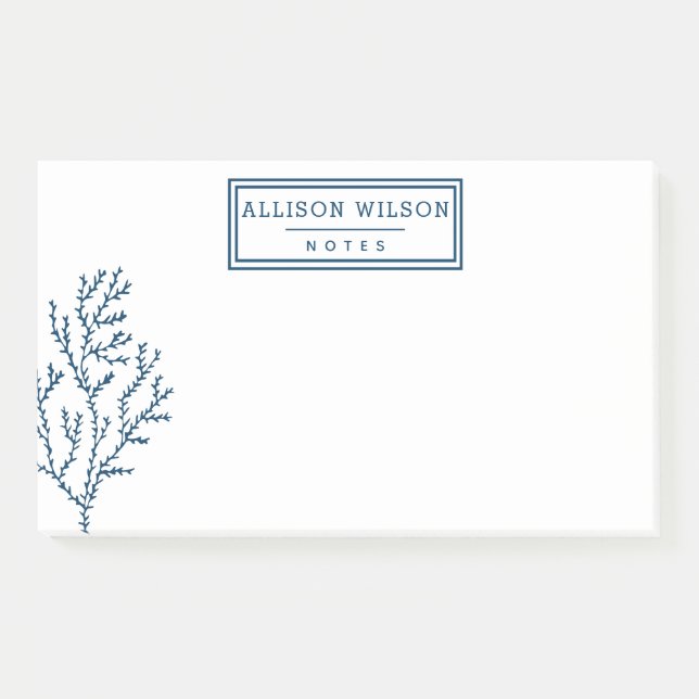 Post-it® Algue bleue turquoise personnalisée et élégante (Devant)