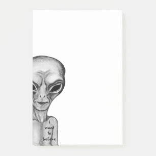 Post-it® Alien gris, je veux croire