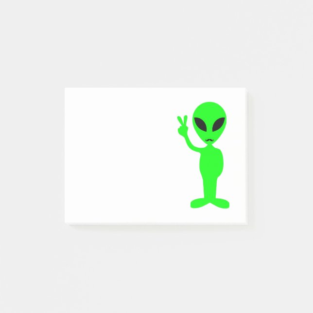 Post-it® Alien vert mustachioé (Devant)
