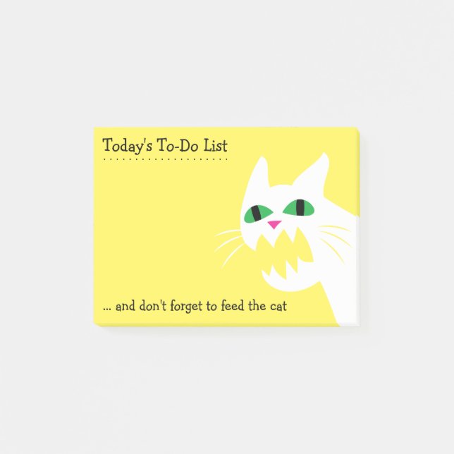 Post-it® Alimentez au chat le remue-ménage drôle ou le miel (Devant)