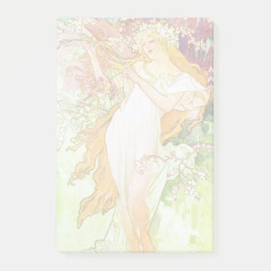 Post-it® Alpha Mucha Spring Floral Vintage Art nouveau