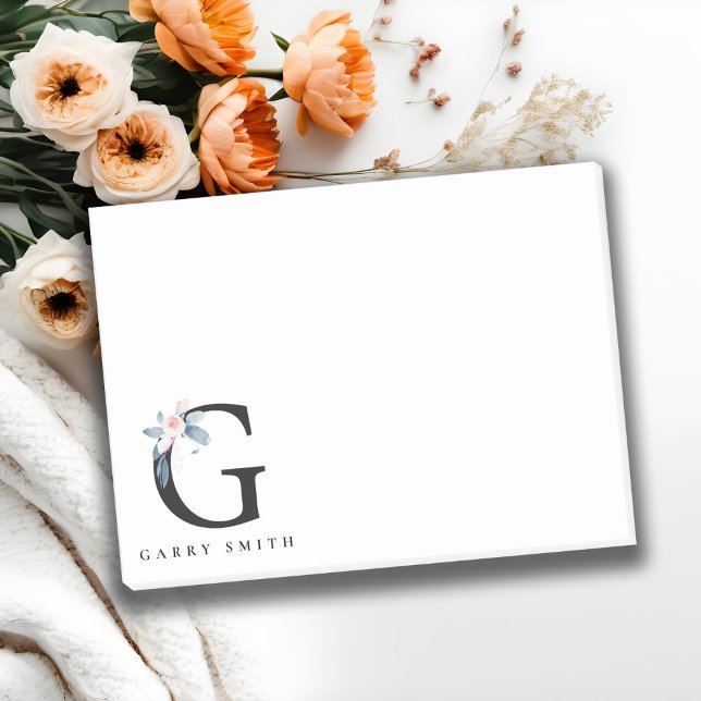 POST-IT® ALPHABÈTES FLORAUX BLEU DOUX NOM LETTRE G (Créateur téléchargé)