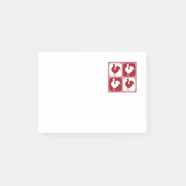 Post-it® Amants rouges et blancs de poulet de coq (Devant)