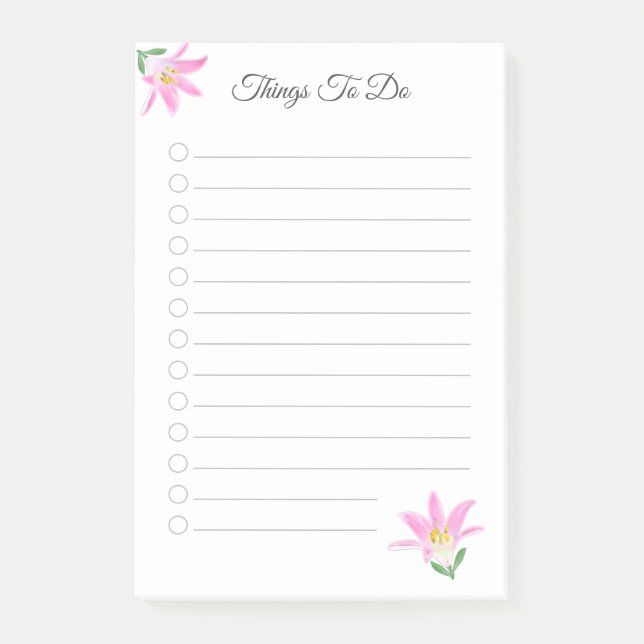 Post-it® Amaryllis rose Fleur Que Faire (Devant)