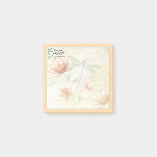 Post-it® Amazing Grace Flowers and dragonfly (Devant)