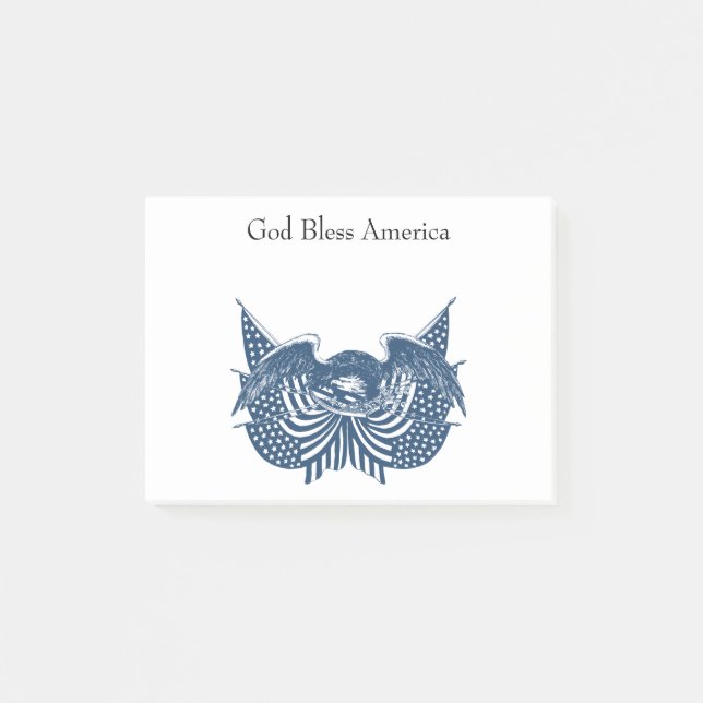 Post-it® American Eagle Guarding USA Patriotic Flag Banner (Devant)