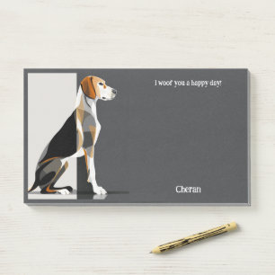 Post-it® American Foxhound Art Abstrait Nom du chien