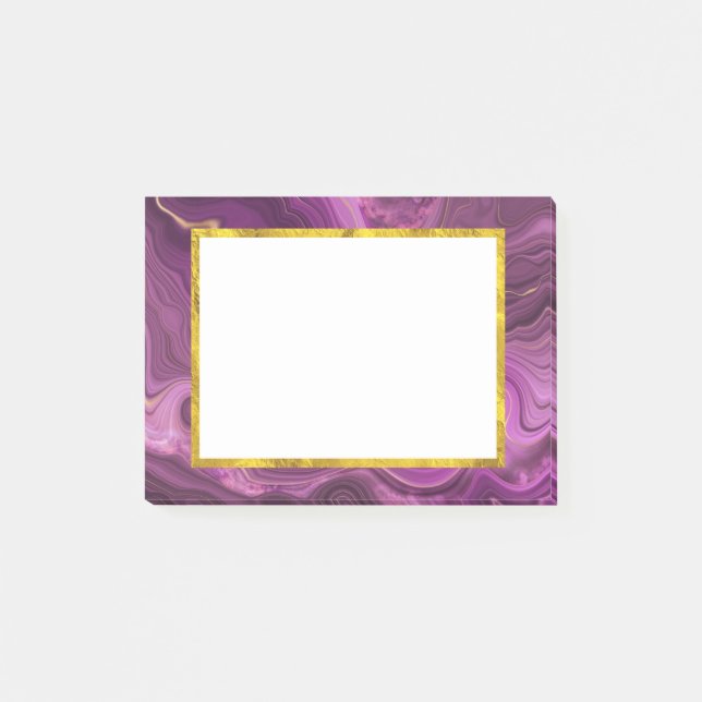 Post-it® Améthyste Violet Et Agate Abstrait Or (Devant)