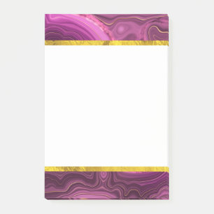 Post-it® Améthyste Violet Et Agate Abstrait Or