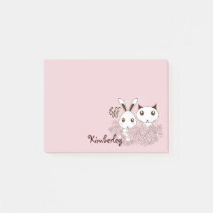 Post-it® Amis Animaux Lapin Mignon Rose Filles Enfants