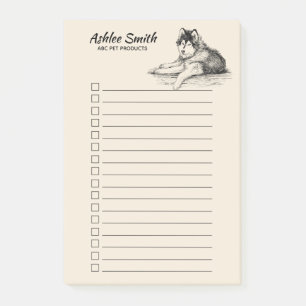 Post-it® amoureux des chiens - Husky - Liste des tâches
