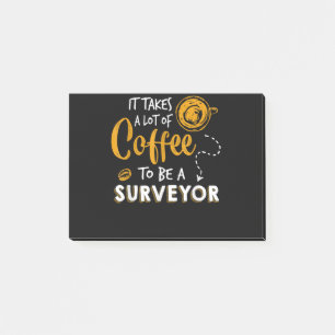 Post-it® Amoureux du café Funny Surveyor Ingénieur Construc