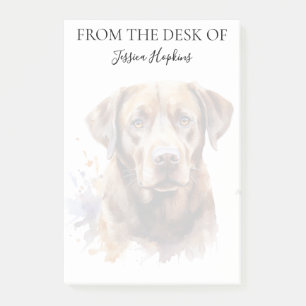 Post-it® Amoureux du Labrador Chocolat Monogrammé Chien