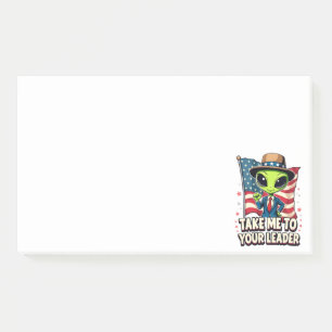 Post-it® Amusant Alien emmenez-moi à votre Leader USA Patri