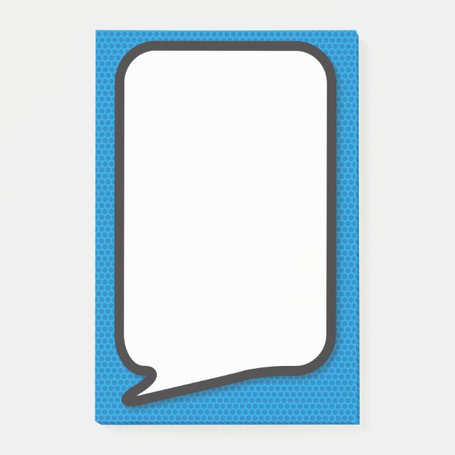 Post-it® Amusant Simple Bleu Comédie Livre Voix Bubble (Devant)