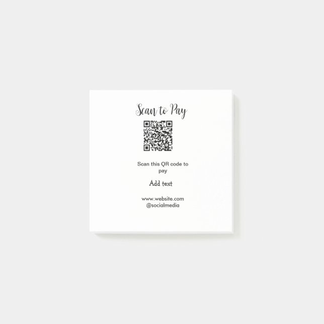 Post-it® Analyser pour payer scanner code QR ajouter des dé (Devant)
