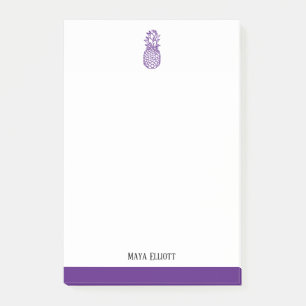 Post-it® Ananas blanc et mauve brillant et bordure, nom