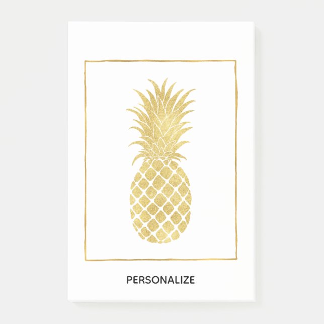 Post-it® Ananas Glitzy en or (Devant)