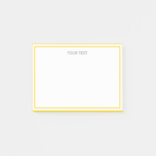 Post-it® Ananas jaune blanc encadré Nom Monogramme