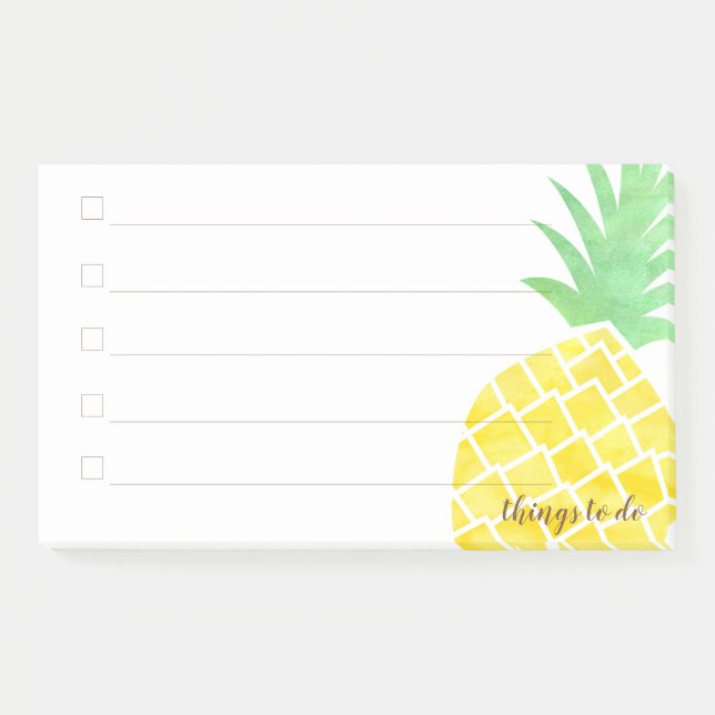 Post-it® Ananas tropical d'aquarelle mignonne pour faire la (Devant)