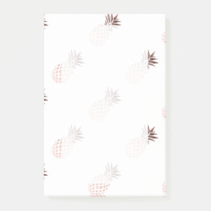 Post-it® ananas tropical d'or rose clair élégant de faux